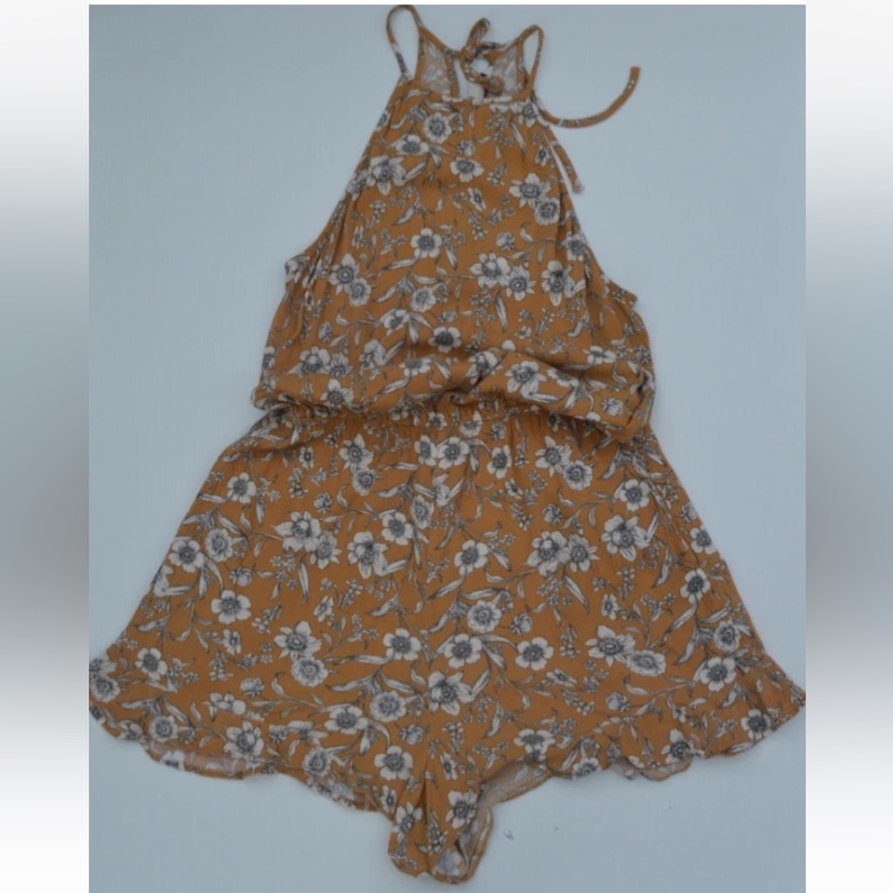 American Eagle Outfitters Sz Medium Brown Floral Sleeveless Romper